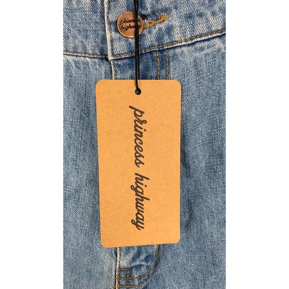 Princess Highway Womens Floral Embroidered Blue Denim Lindy Jeans AU 8 US Size 4 - Picture 8 of 10